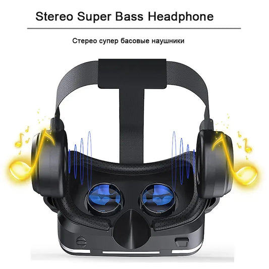 Shinecon Virtual Reality Stereo Helmet Headphone 6.0 VR Version 3D Headset with Remote Control for IOS Android
