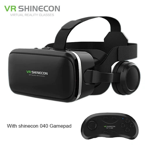 Shinecon Virtual Reality Stereo Helmet Headphone 6.0 VR Version 3D Headset with Remote Control for IOS Android