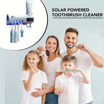 Toothbrush Sanitizer Holder, Intelligent UV With Squeezing Toothpaste Device, Wall Mounted UV Toothbrush Sanitizer Holder, Bathroom Toothbrush Sanitizer, Intelligent Toothbrush Sanitizer father's day gift
