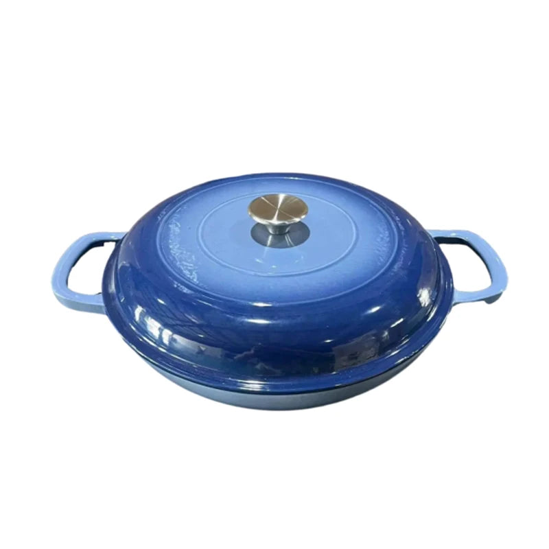 Cast Iron Enamel Soup Paella Stew 3-Piece Pot Set Cast Iron Eco-Friendly Metal Kitchenware