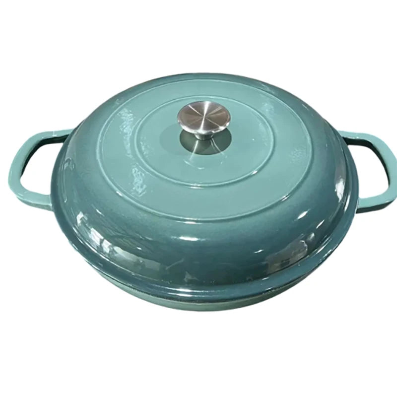 Cast Iron Enamel Soup Paella Stew 3-Piece Pot Set Cast Iron Eco-Friendly Metal Kitchenware