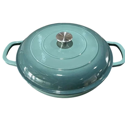 Cast Iron Enamel Soup Paella Stew 3-Piece Pot Set Cast Iron Eco-Friendly Metal Kitchenware