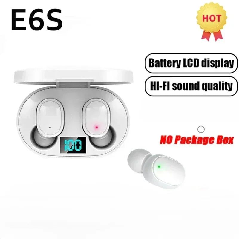 TWS Bluetooth Headset Wireless Earbuds E6S Noise Cancelling Earphones with Microphone Headphones