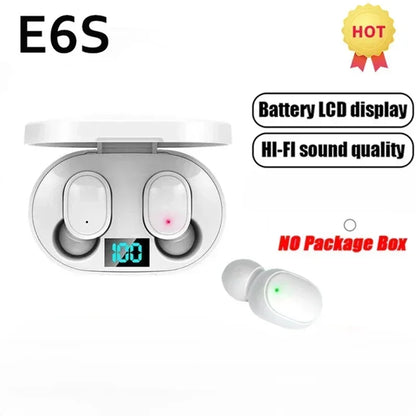 TWS Bluetooth Headset Wireless Earbuds E6S Noise Cancelling Earphones with Microphone Headphones
