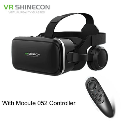 Shinecon Virtual Reality Stereo Helmet Headphone 6.0 VR Version 3D Headset with Remote Control for IOS Android