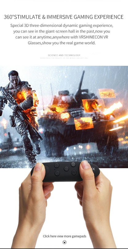 Shinecon Virtual Reality Stereo Helmet Headphone 6.0 VR Version 3D Headset with Remote Control for IOS Android