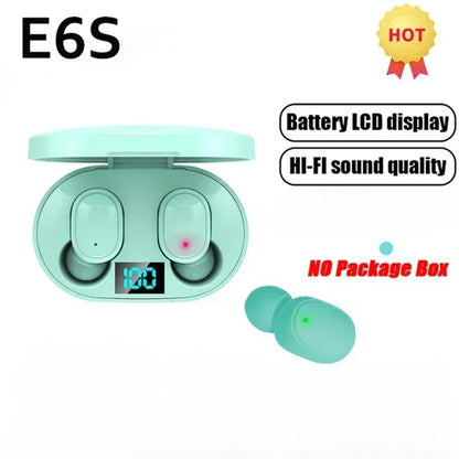 TWS Bluetooth Headset Wireless Earbuds E6S Noise Cancelling Earphones with Microphone Headphones