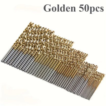 Drill Bit set - suitable for metal and wood 50 Pcs, 1-3mm high carbon steel, round shank spiral groove design, durable woodworking dr