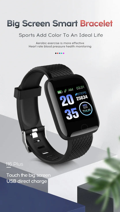 116plus Smart Watch Men and Women Full Touch Screen Sport Fitness Watch Man IP67 Waterproof Bluetooth For Ios Android Smartwatch
