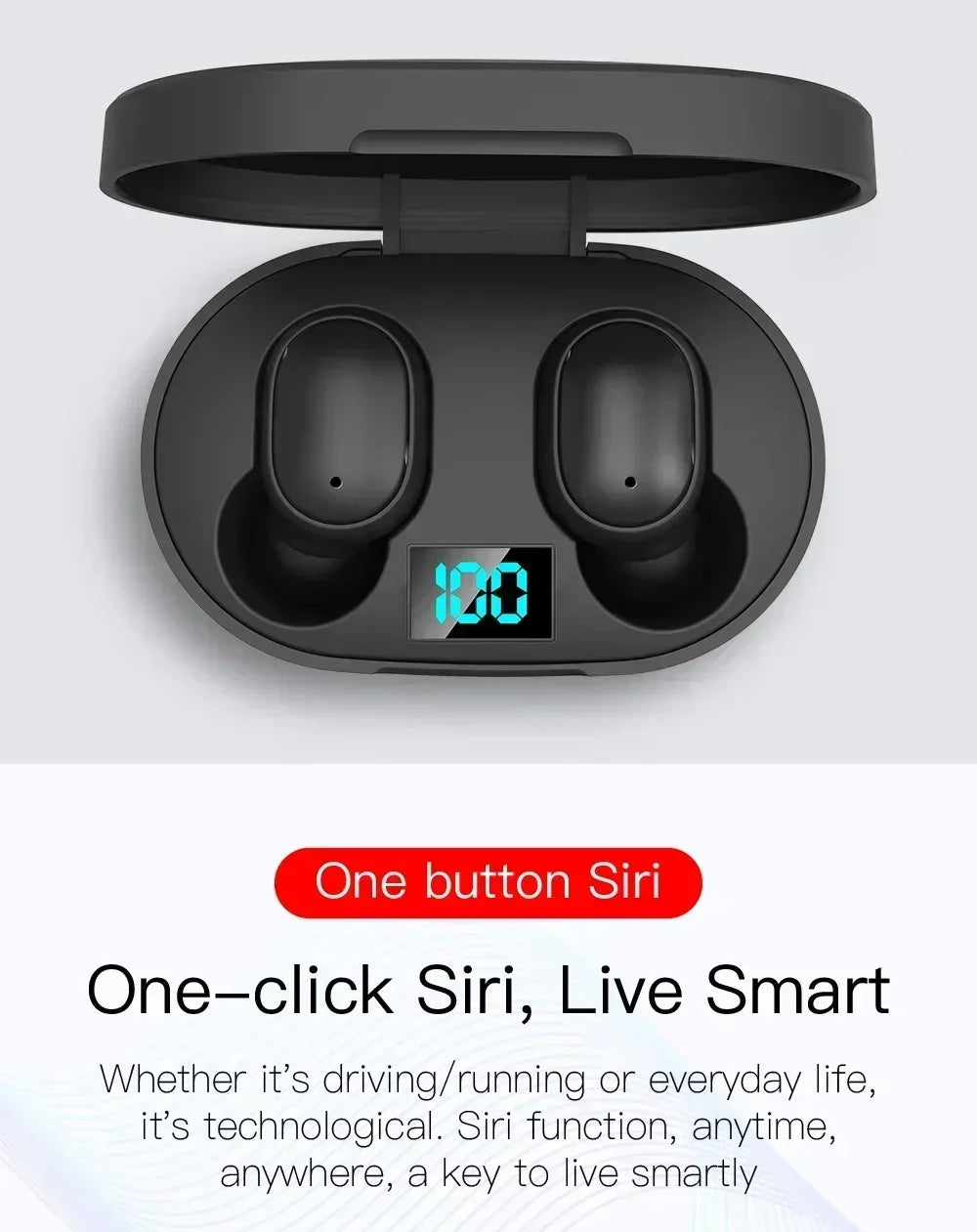 TWS Bluetooth Headset Wireless Earbuds E6S Noise Cancelling Earphones with Microphone Headphones