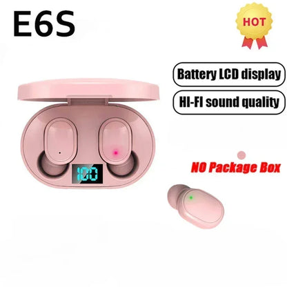 TWS Bluetooth Headset Wireless Earbuds E6S Noise Cancelling Earphones with Microphone Headphones