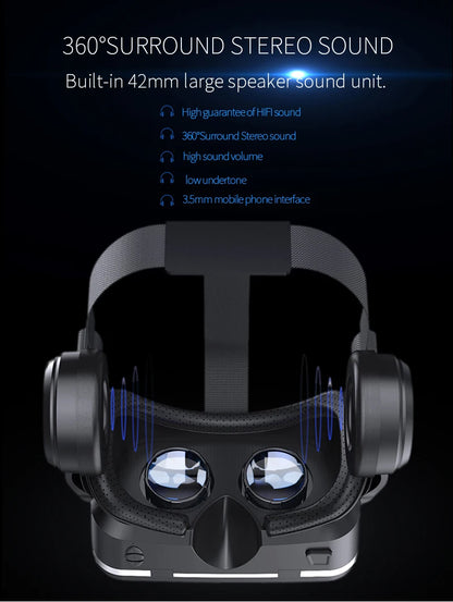 Shinecon Virtual Reality Stereo Helmet Headphone 6.0 VR Version 3D Headset with Remote Control for IOS Android