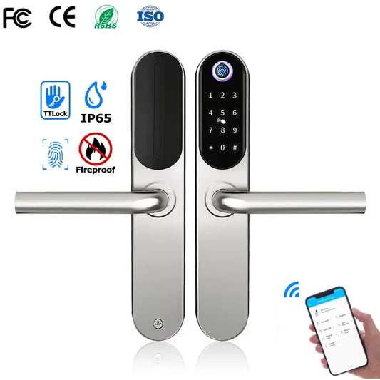 304 Stainless Steel Smart Lock Aluminum Sliding Door Keyless Home Security TUYA TTlock Waterprooof Door Lock