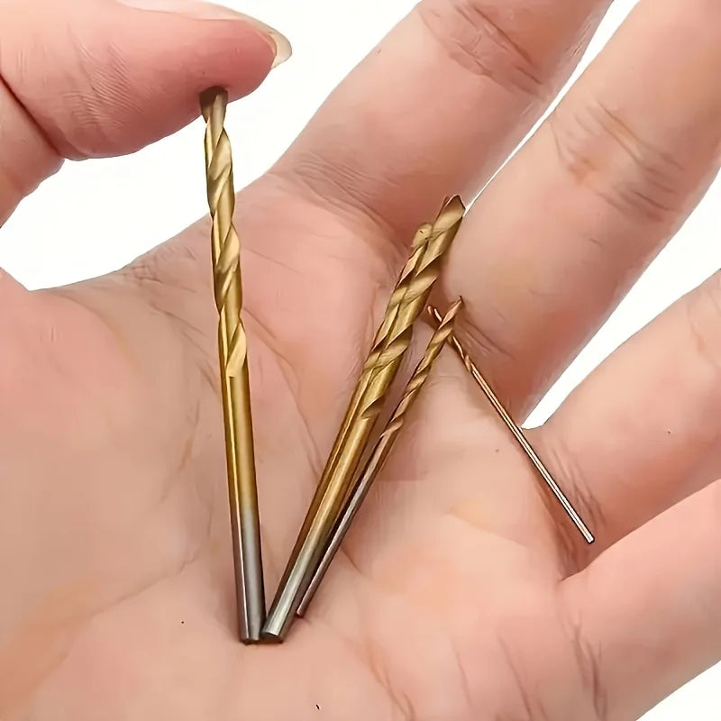 Drill Bit set - suitable for metal and wood 50 Pcs, 1-3mm high carbon steel, round shank spiral groove design, durable woodworking dr